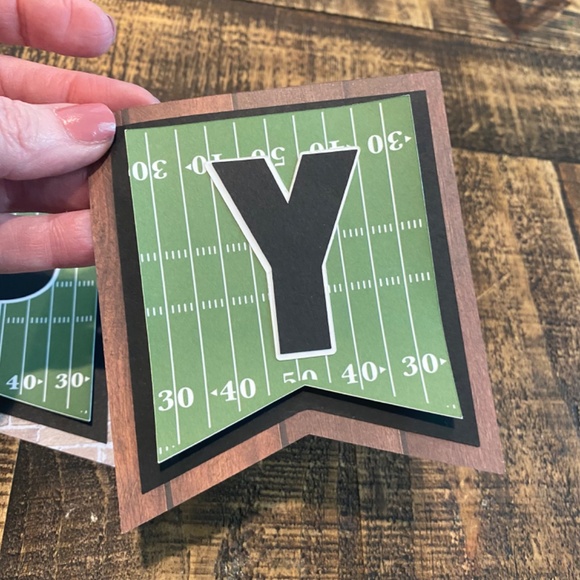 Handmade Football Themed Happy Birthday Banner with Rustic Flare - Picture 5 of 8